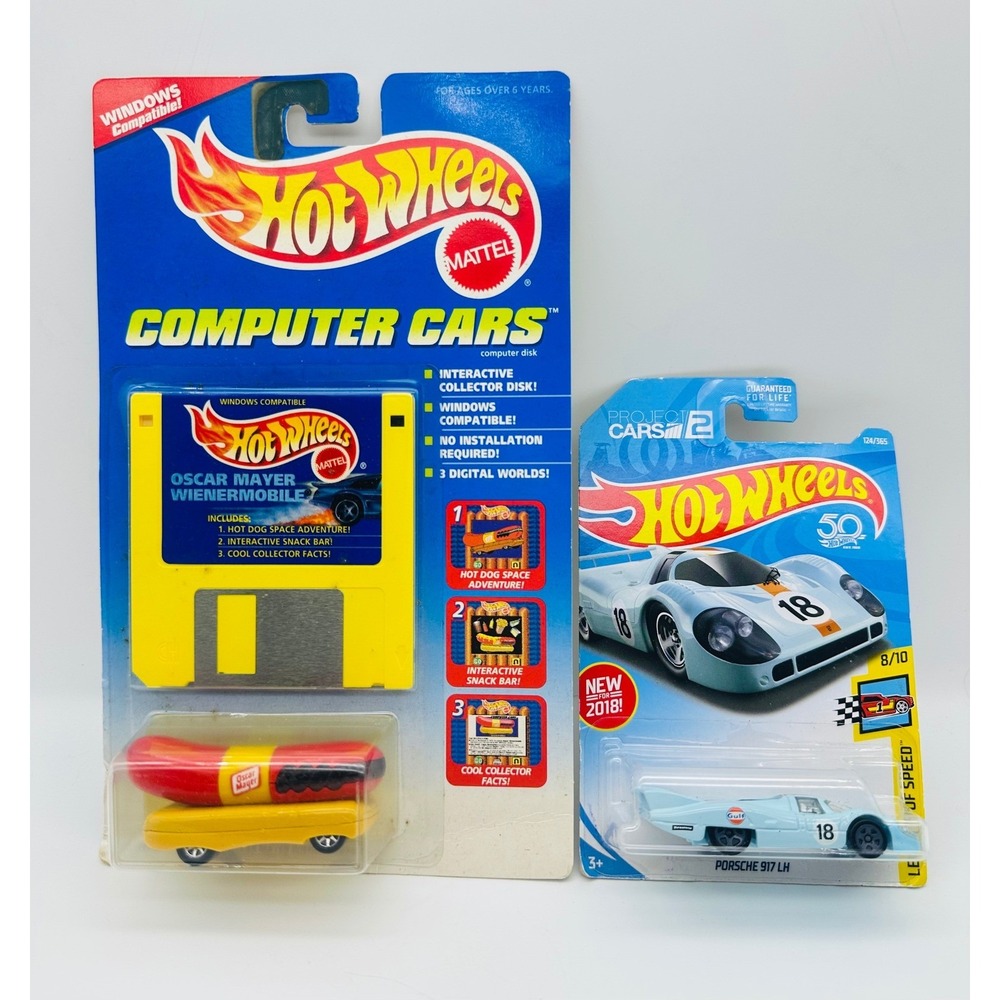Hot Wheels Oscar Mayer Wienermobile Computer Car & Porsche 917 LH Gulf Lot NIP